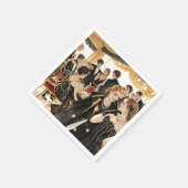 ムーランルージュスタイル、ブラックと金ゴールド、リッチな贅沢 スタンダードカクテルナプキン (角)