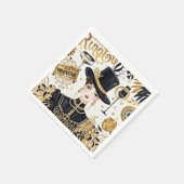 ムーランルージュスタイル、ブラックと金ゴールド、リッチな贅沢 スタンダードカクテルナプキン (角)