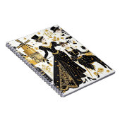 ムーランルージュスタイル、ブラックと金ゴールド、リッチな贅沢 ノートブック (右側)