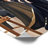 ムーランルージュスタイル、ブラックと金ゴールド、リッチな贅沢 ポスター (角)