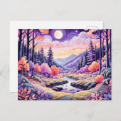 ムーリカラフルの下を流れる秋の風景 ポストカード (正面/裏面)