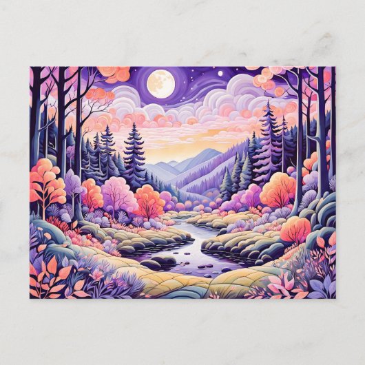 ムーリカラフルの下を流れる秋の風景 ポストカード (正面)