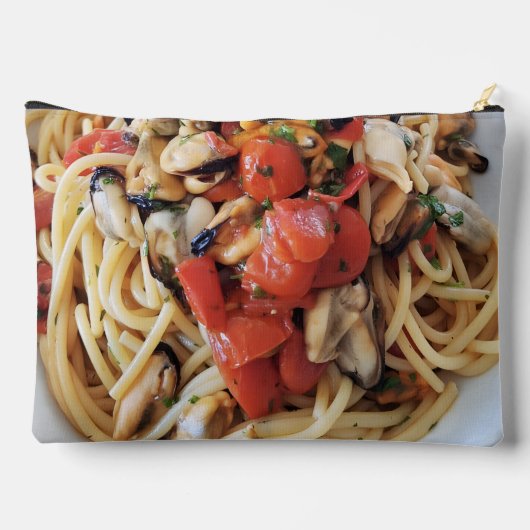 ムール貝とスパゲッティ&さくらんぼトマトフードポーク アクセサリーポーチ (裏面)