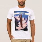 ムーレン スイス スキーポスター アートプリント Tシャツ (正面)