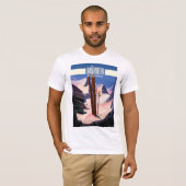 ムーレン スイス スキーポスター アートプリント Tシャツ (正面フル)