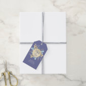 ムーンお洒落パープル赤ちゃんシャワーありがとう ギフトタグ (より糸付き)