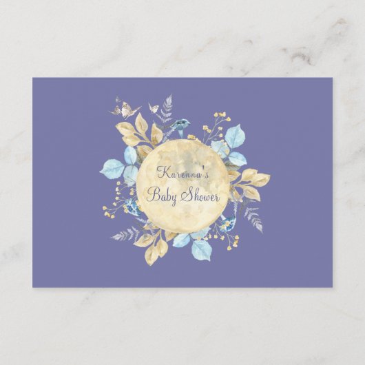 ムーンお洒落パープル赤ちゃんシャワーベビー本 エンクロージャーカード (裏面)