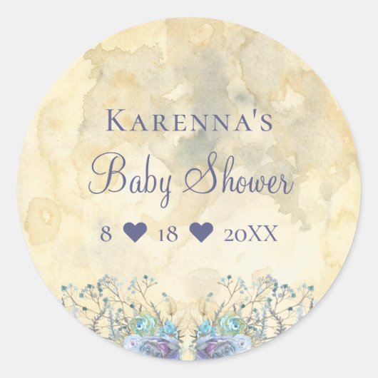 ムーンお洒落ベビーシャワー封筒用シール ラウンドシール (正面)