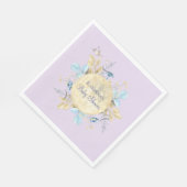 ムーンお洒落ラベンダーパープルベビーシャワー スタンダードランチョンナプキン (角)