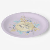 ムーンお洒落ラベンダーパープルベビーシャワー ペーパープレート (アングル)