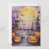 ムーンこうもりジャックオランタンハローウィンパーティ 招待状 (正面)
