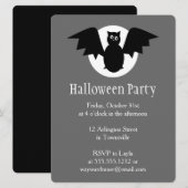 ムーンこうもりハローウィンパーティ 招待状 (正面/裏面)