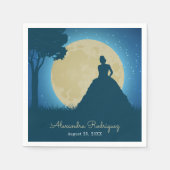 ムーンでシルエットを飾るキンセアニェラ スタンダードカクテルナプキン (正面)