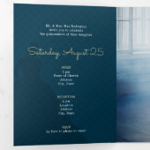 ムーンで飾られた2枚のフォトシルエットキンセアニェラ 三つ折り招待状 (内部最初)