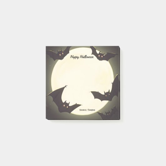 ムーンとこうもりハッピーハローウィン ポストイット (正面)