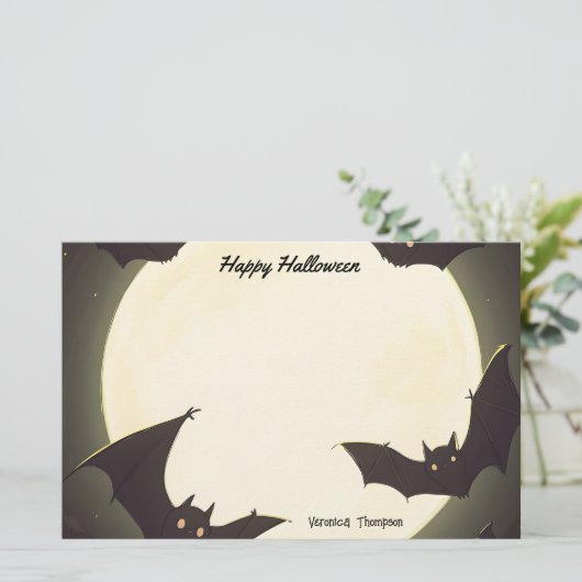 ムーンとこうもりハッピーハローウィン 便箋 (スタンド正面)