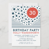 ムーンとスターズ、ブラッドオレンジ、バースデーパーティー 招待状 (正面)