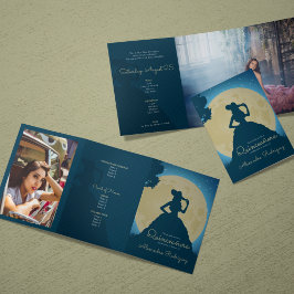 ムーンとフォトチャロシルエット2つキンセアニェラ 三つ折り招待状