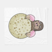 ムーンとモグラ フリースブランケット (正面(横))