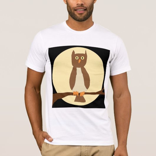 ムーンに入ったフクロウ Tシャツ (正面)