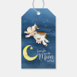 ムーンに飛び跳ねるワミウータカラーのアートカウト ギフトタグ