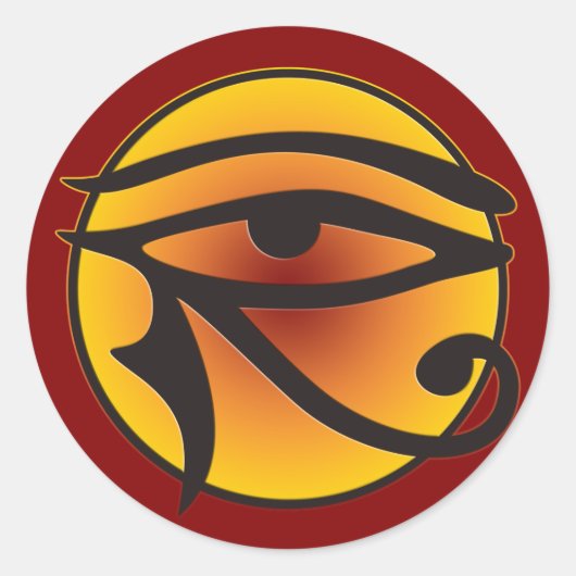 ムーンアイ・オブ・ホルス |濃い赤 ラウンドシール (正面)