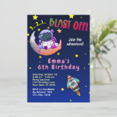 ムーンアドベンチャー（女の子）バースデーパーティーの招待 招待状 (スタンド正面)