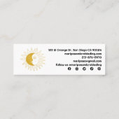 ムーンアンドサンエレガントエステティシャン美しいサロン金ゴールド スキニー名刺 (裏面)