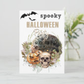 ムーンアンドスカルミスティックハロウィーン招待状 招待状 (スタンド正面)