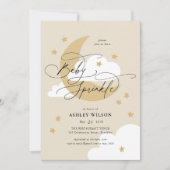 ムーンアンドスターズエレガントベージュベビー散水 招待状 (正面)