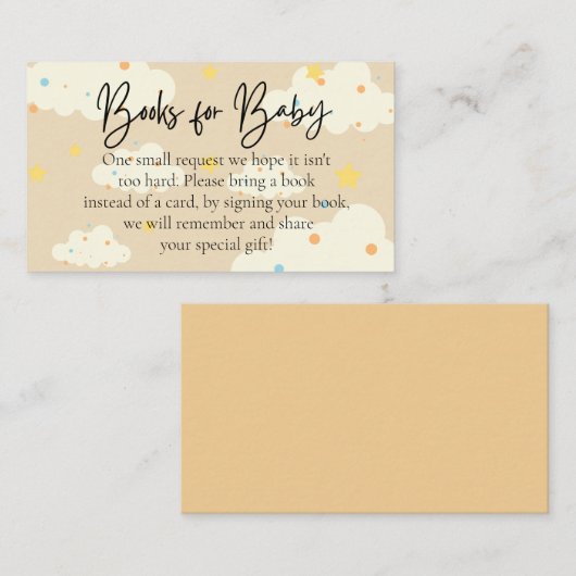 ムーンアンドスターズクリームブックスベビー エンクロージャーカード (正面/裏面)