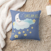 ムーンアンドスターズドリームビッグイラストレーションブルー クッション (ブランケット)