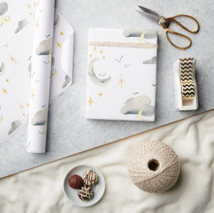 ムーンアンドスターズナイトスカイラッピング紙 ラッピングペーパー