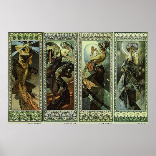 ムーンアンドスターズバイアルフォンスミュシャ ポスター (正面)