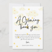 ムーンアンドスターズベイビーシャワーの感謝カード 招待状 (正面)