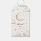ムーンアンドスターズベイビーシャワーの感謝タグ ギフトタグ (正面)