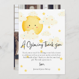 ムーンアンドスターズベイビーシャワーフォト感謝カード 招待状