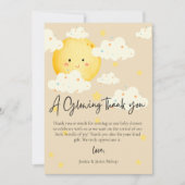 ムーンアンドスターズベイビーシャワーフォト感謝カード 招待状 (正面)