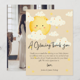 ムーンアンドスターズベイビーシャワーフォト感謝カード 招待状