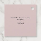 ムーンアンドスターズベビーシャワーガールメッセージカード フェイバータグ (裏面)