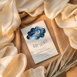 ムーンアンドスターズボーイベビーシャワー招待状 招待状