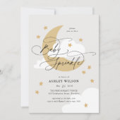 ムーンアンドスターズ中和スクリプエレガントトベビースプリンク 招待状 (正面)