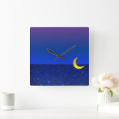 ムーンアンドスターズ夕べウォールクロック スクエア壁時計 (ホーム)