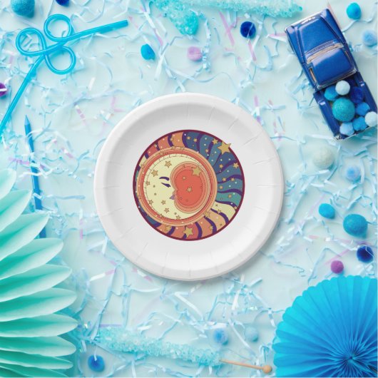 ムーンアンドスターズ天宇宙パーティーデザイン ペーパープレート (パーティー)