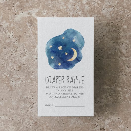 ムーンアンドスターズ男の赤ちゃんおむつラッフル エンクロージャーカード
