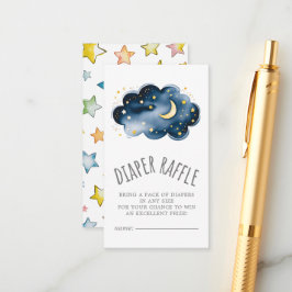 ムーンアンドスターズ男の赤ちゃんおむつラッフル エンクロージャーカード