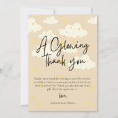 ムーンアンドスターズ ベビーシャワー クリーム 誕生感謝カード 招待状 (正面)