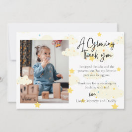 ムーンアンドスターズ 1歳の誕生日写真 ありがとうカード 招待状