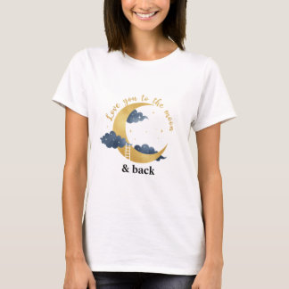 ムーンアンドバックの愛を抱いて 天国のゴールドボホー Tシャツ