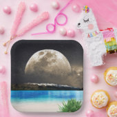 ムーンアンドビーチ ペーパープレート (パーティー)